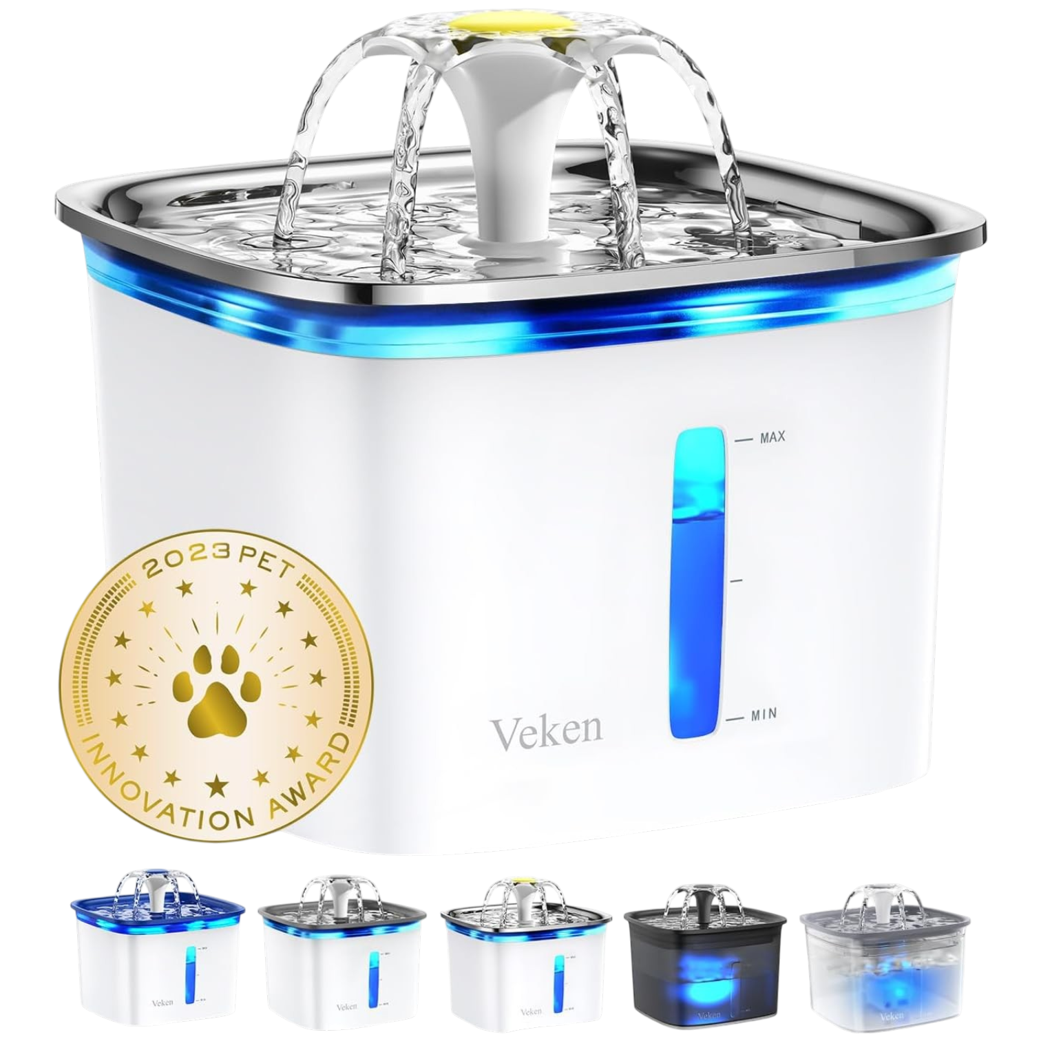 Veken 95oz/2.8L Cat Water Fountain with Stainless Steel Lid